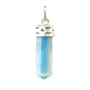 Opalite Pencil Pendant Silver Plated Cap